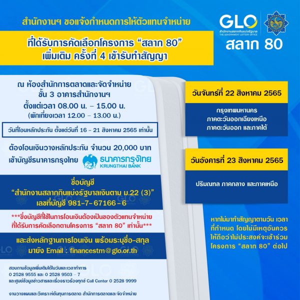 
ลงทะเบียนผู้ค้าสลากรายใหม่ 2565 - สลาก 80 net