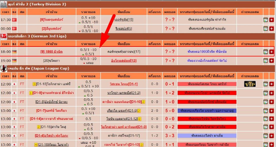 ตารางบอล