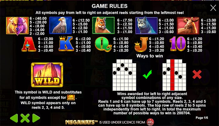 buffalo king max win