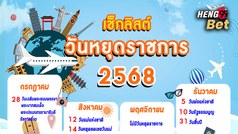 รูปภาพวันหยุดยาว วันหยุดราชการ ปี2568 ของ heng99