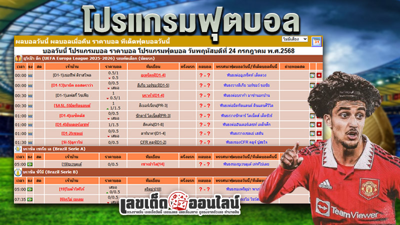รูปภาพโปรแกรมฟุตบอลของ lekdedonline 